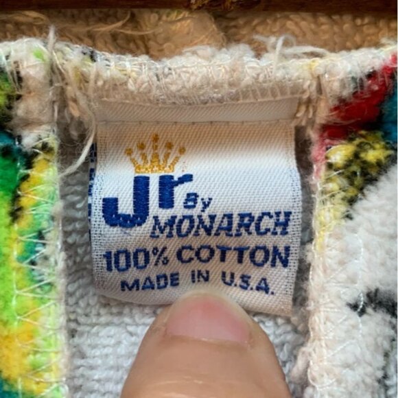 Vintage 90s Child's Terry Cloth Robe Frogs & Insects Print - Picture 3 of 4